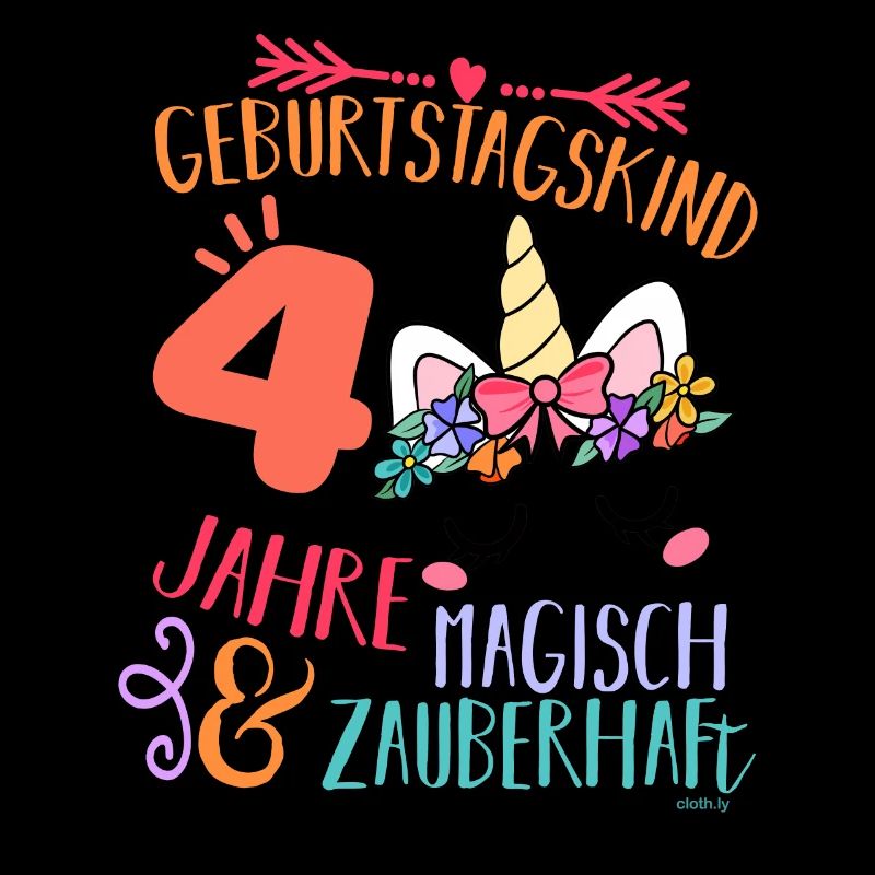 Geburtstag 4 Jahre Einhorn Vier
