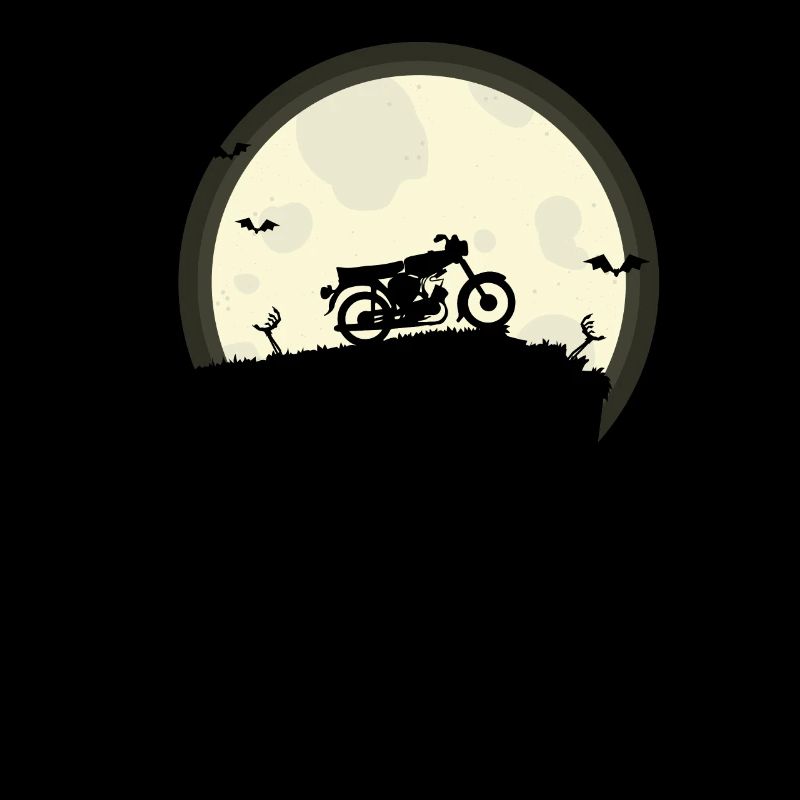 Conception de chemise lune cyclomoteur silhouette à deux roues