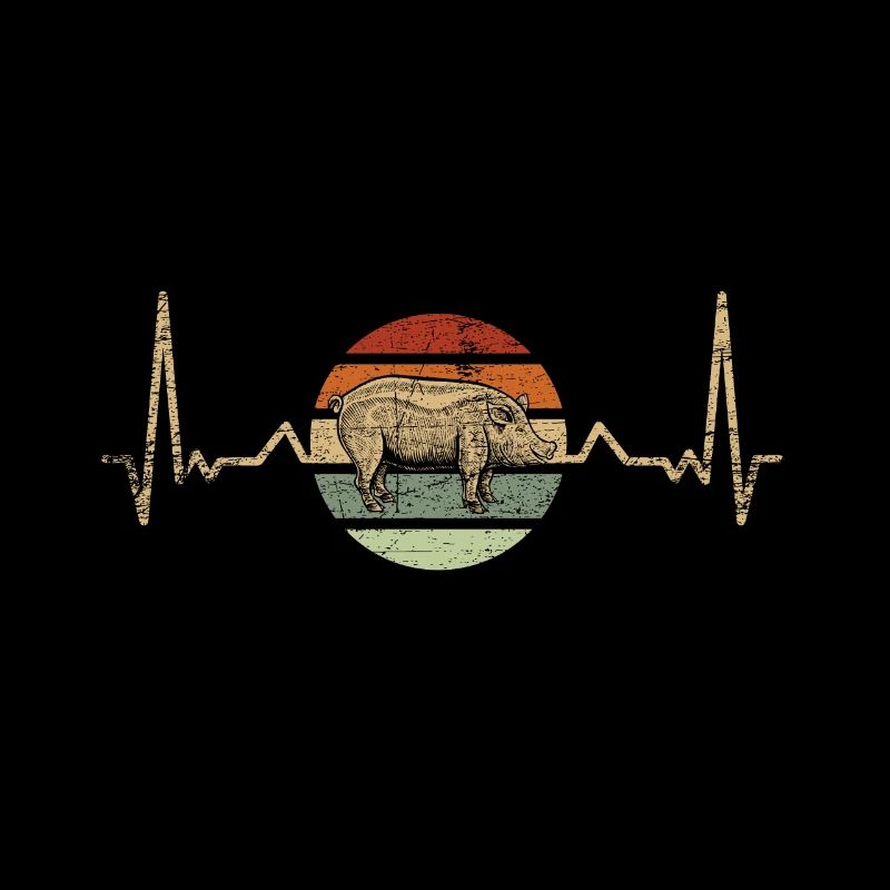 Retro pig heart
