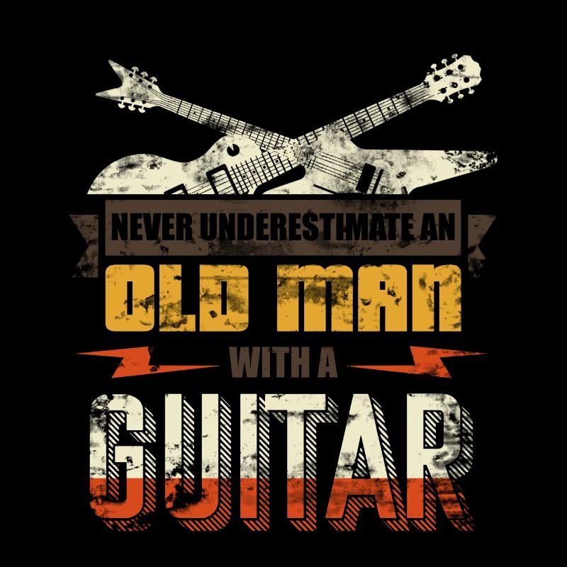 Guitar retired old man