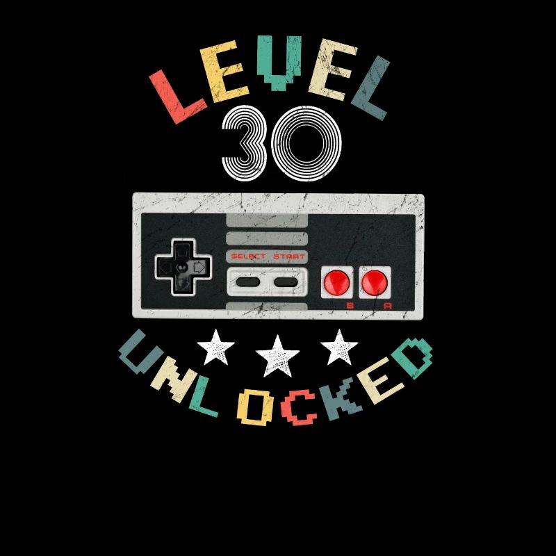 Level 30 Unlocked 30th Birthday Gift Retro Gamer
