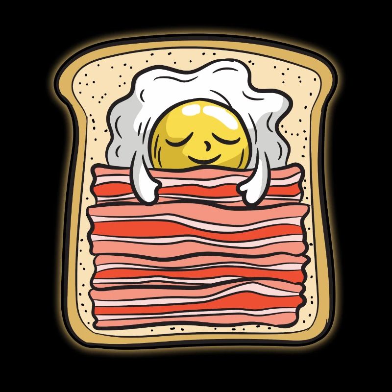 BED AND BREAKFAST Toast Fried Egg Ham Humor