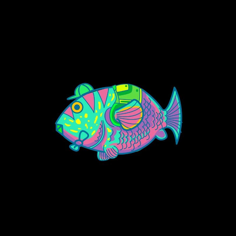 Le poisson va à l'école avec une cravate