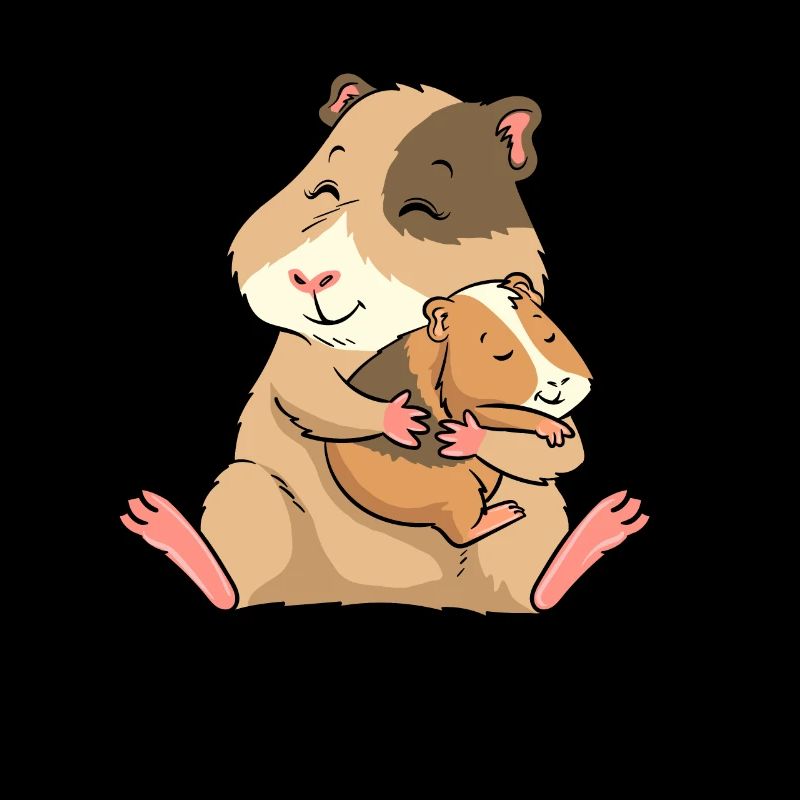 Cochon d'Inde bébé jeune maman