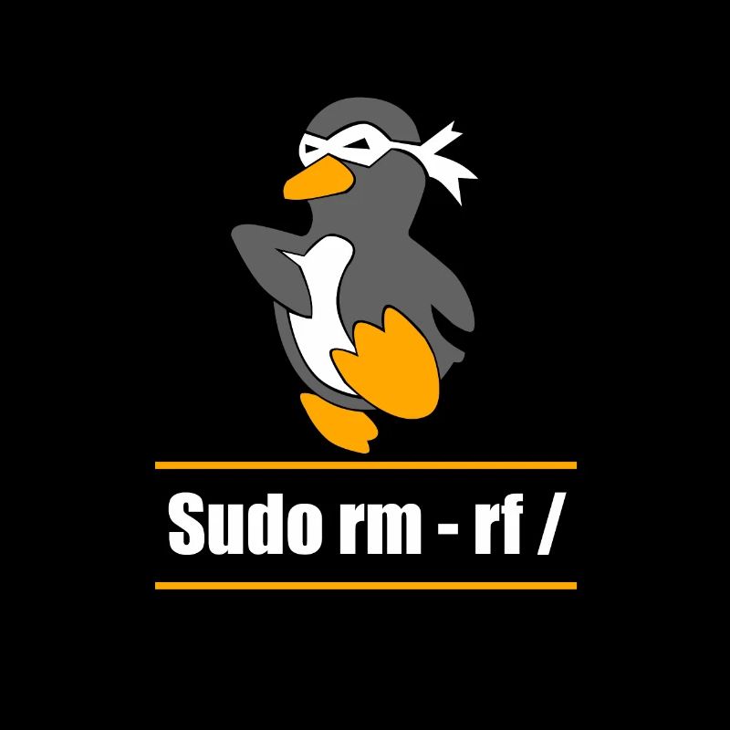 Tux Linux Penguin Sudo Rm Rf Geek Hacker