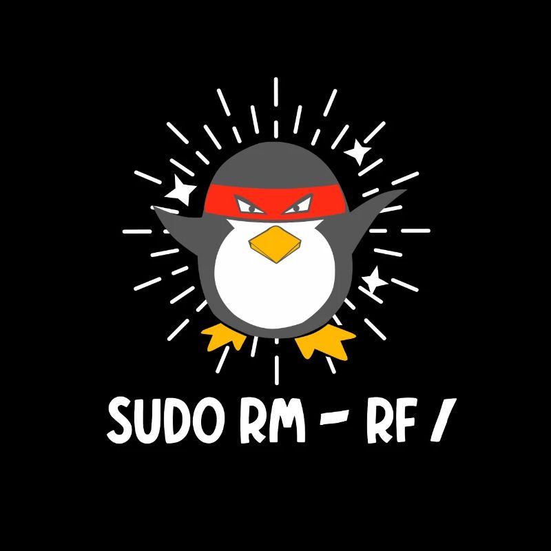 Tux Linux Pinguin Sudo Rm Rf Computerfreak Hacker