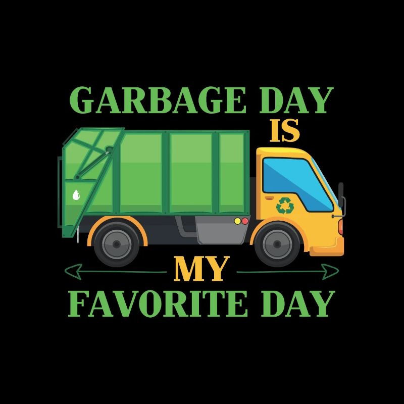 Garbage day children garbage truck sorting waste