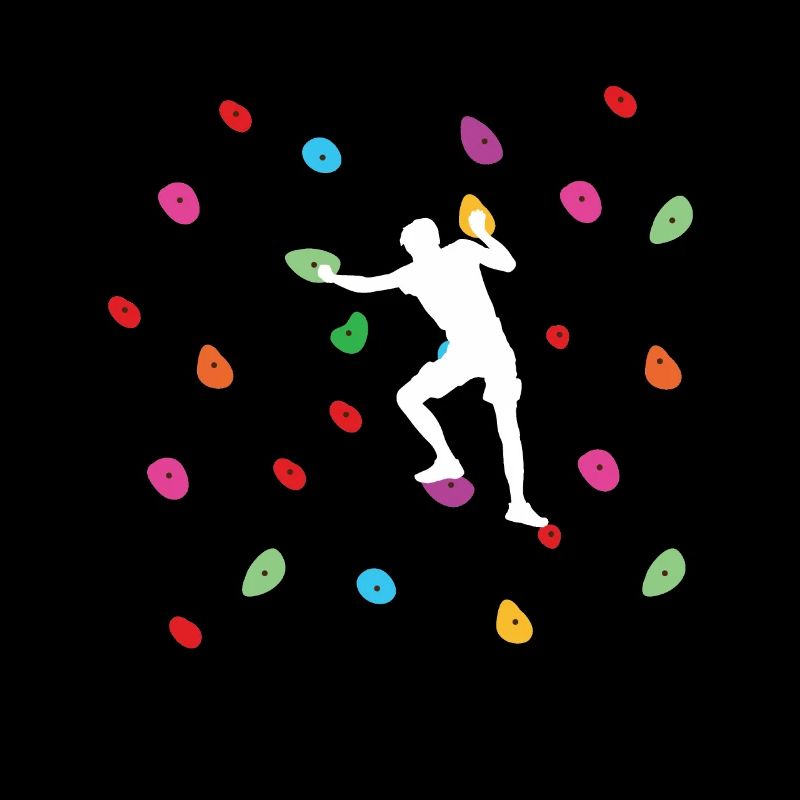 Grimpeurs de bloc - Mur d'escalade coloré - Boulderer