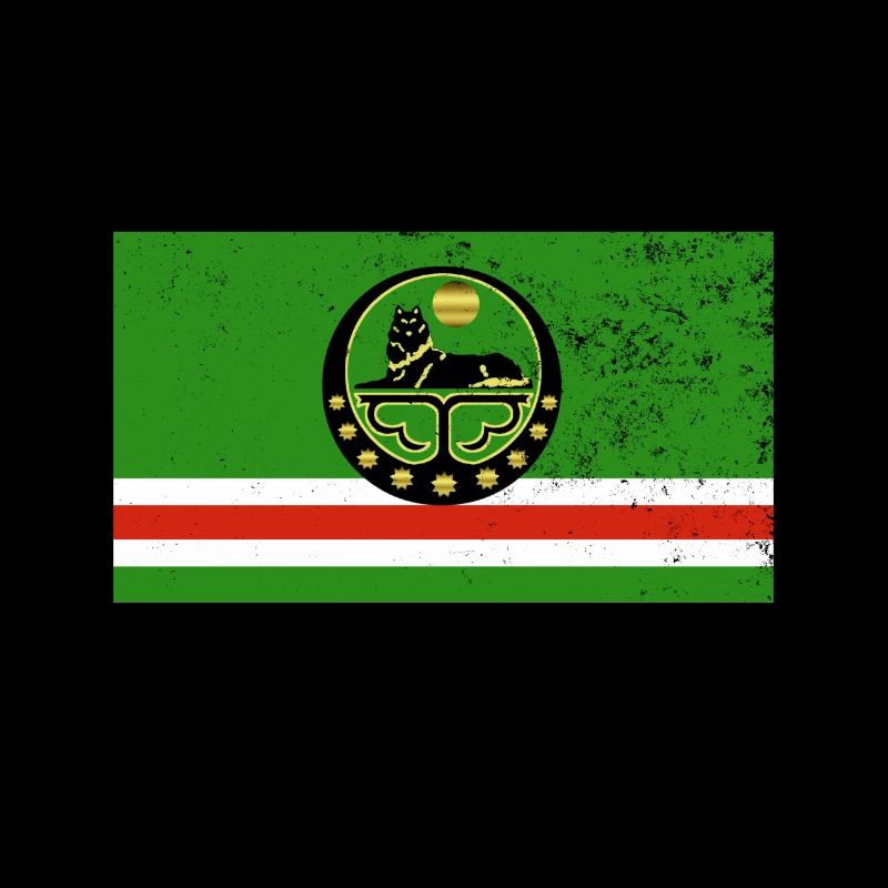 Chechnya Chechen flag vintage effect