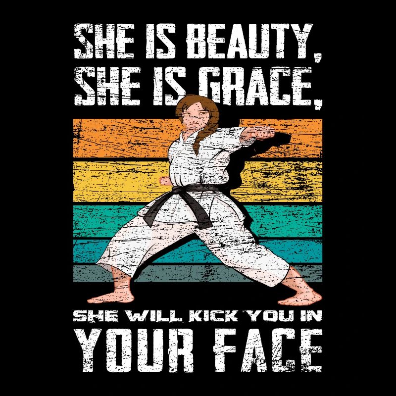 Retro Taekwondo Mädchen Geschenkidee
