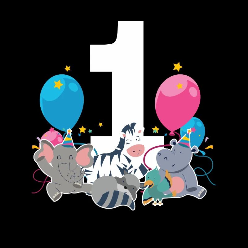 1. Geburtstag Baby Eins 1 Waldtiere