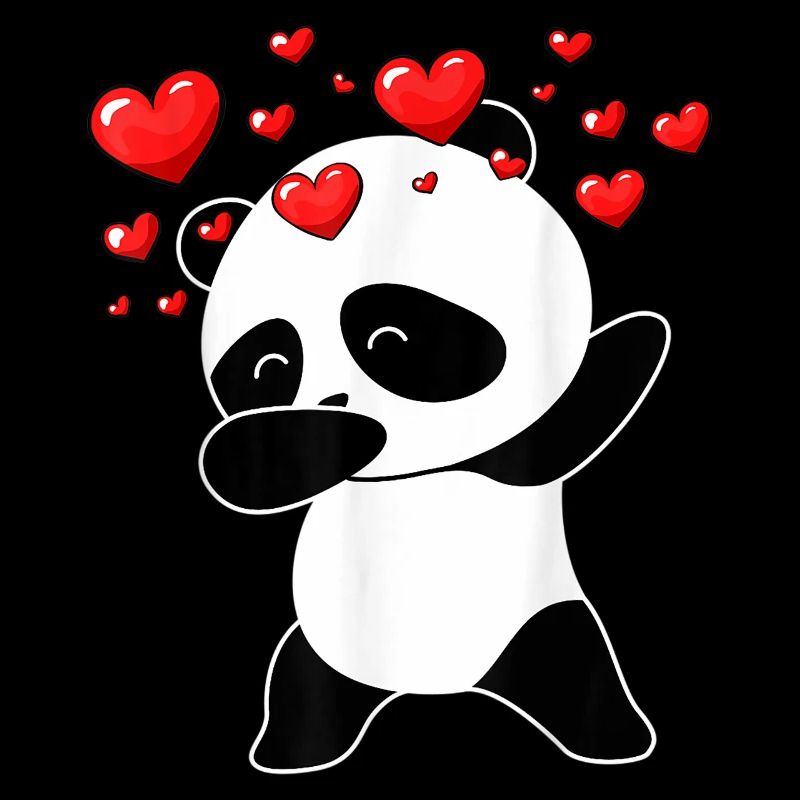 Panda Cool Dabbing Coeurs