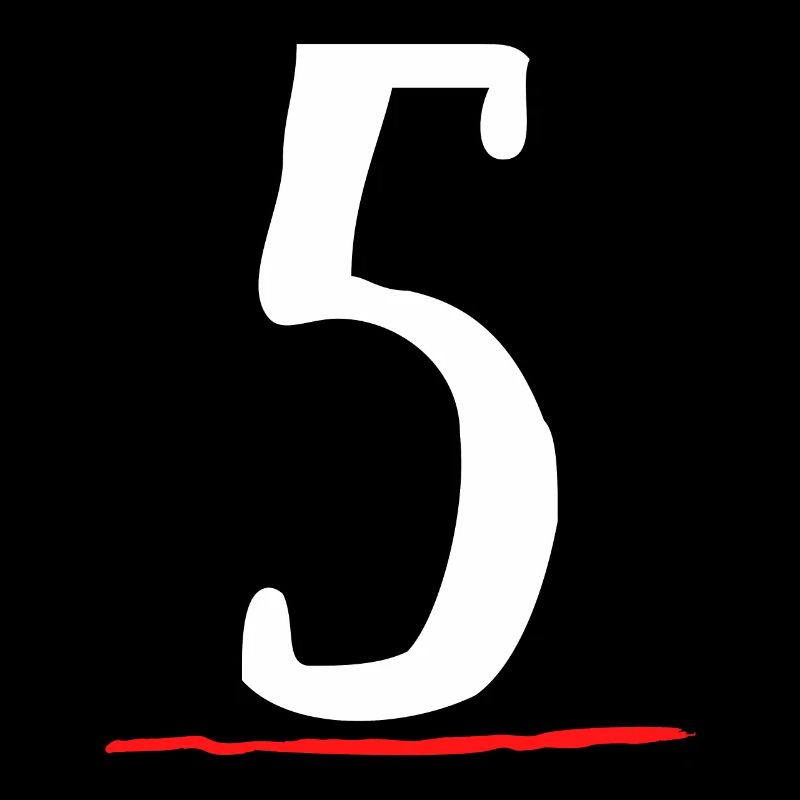 5 five underlined red line