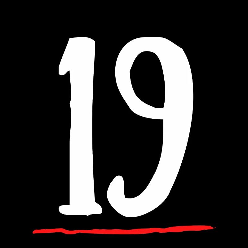 19 nineteen underlined red line