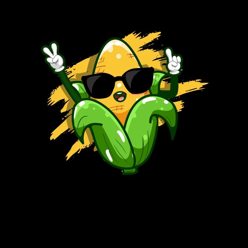 Funny Corn Design Sweet Corn On The Cob - Corn