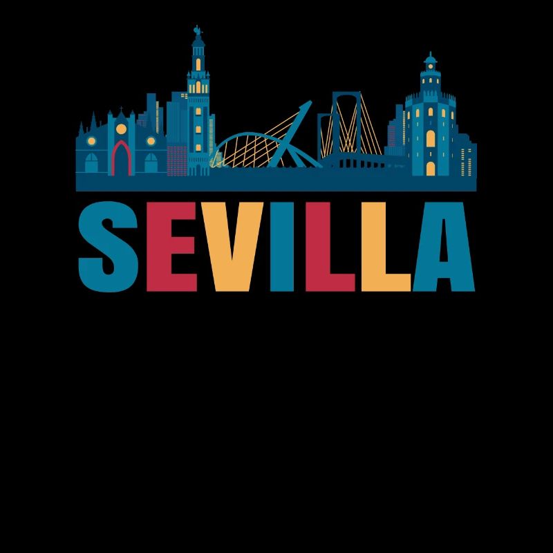Sevilla buntes Gebäude geschenk