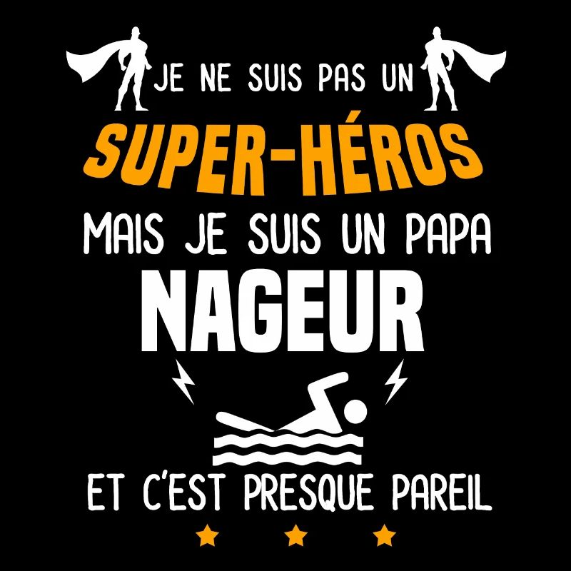 papa nageur super héros père natation