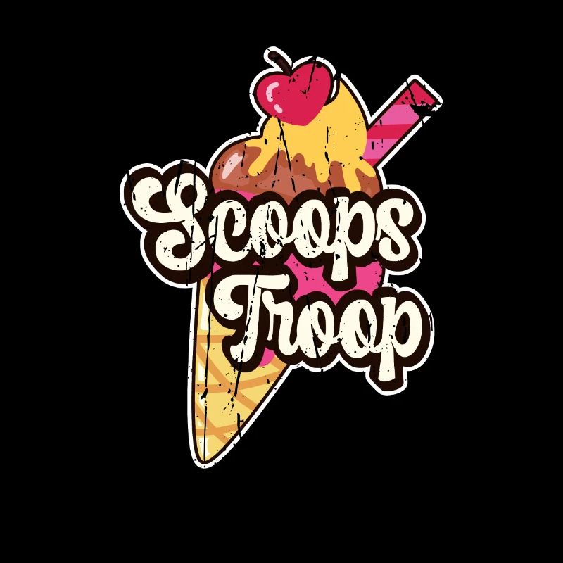 Scoops Troop -Bunte süße Kuchen Pudding Dessert