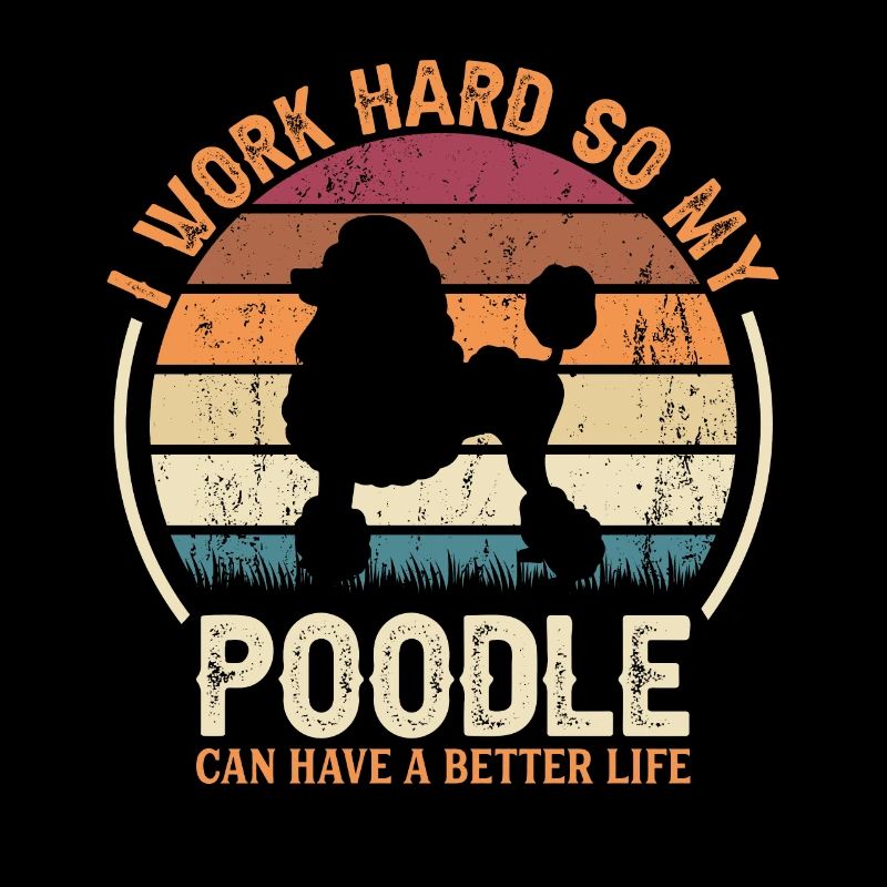 Work Hard - Retro Poodle