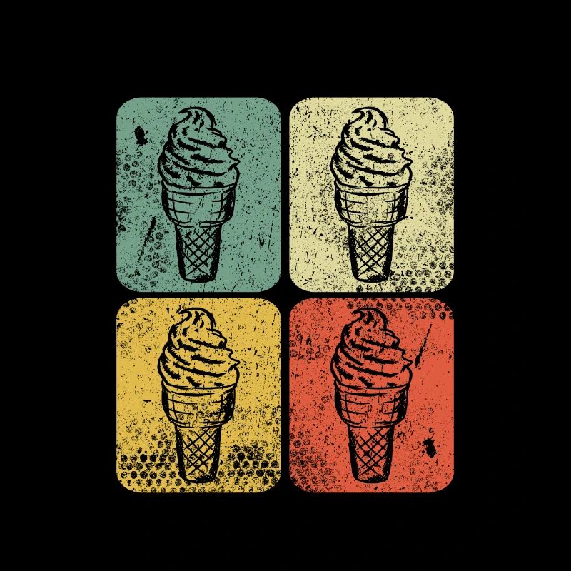 Retro Eiscreme Liebhaber Eis Essen Sommer Eisdiele