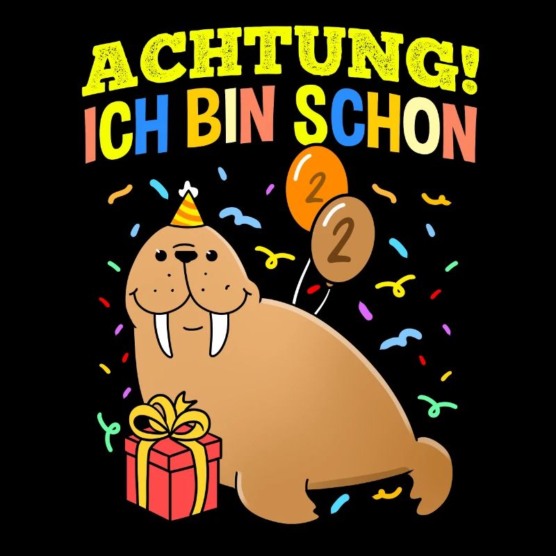 Achtung Ich Bin Schon 2 Geburtstag Walross