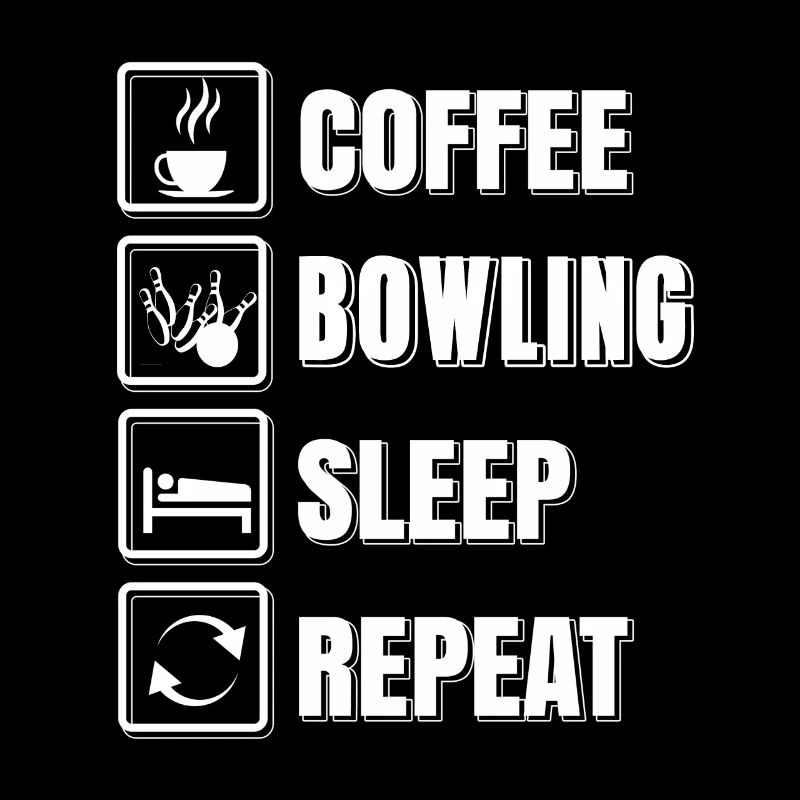 Coffee Bowling Sleep Repeat Funny Bowling Tee