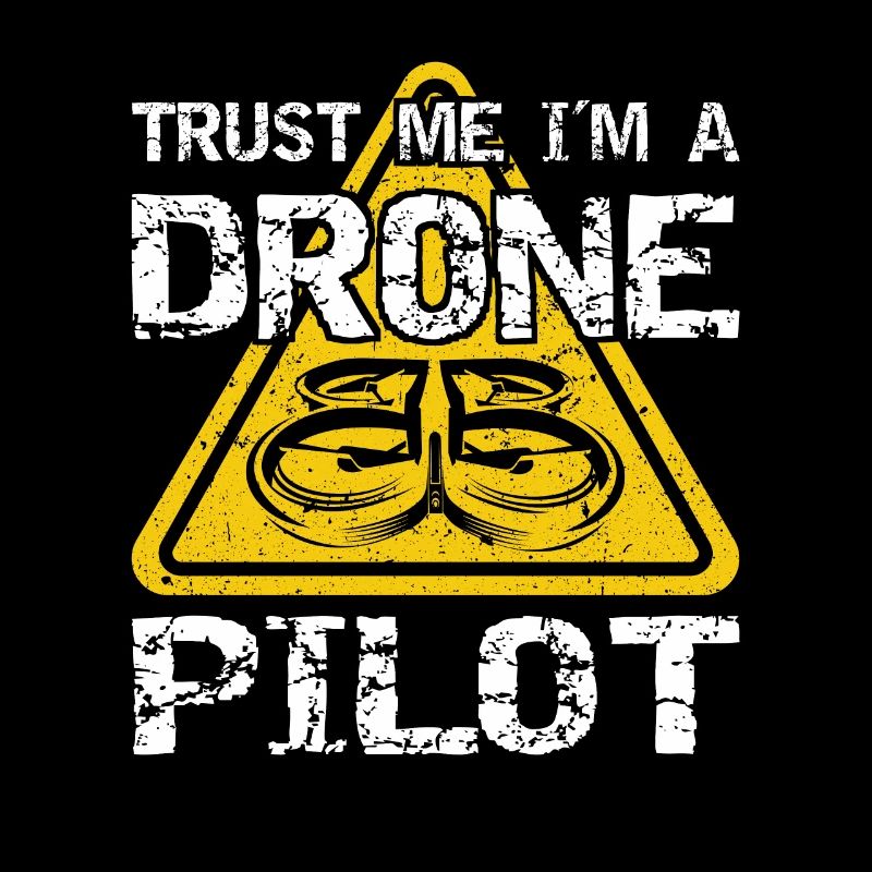 Drone with warning sign Drone flyer