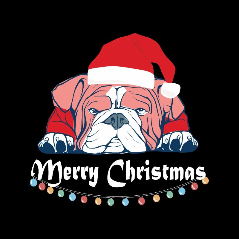 Merry Christmas Hund süß Mops Möpse Hunderasse