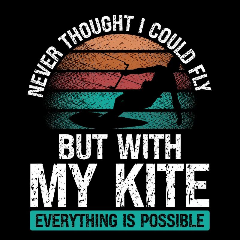 Vintage Kite Kiteboarder Kitesurf Rétro Kite