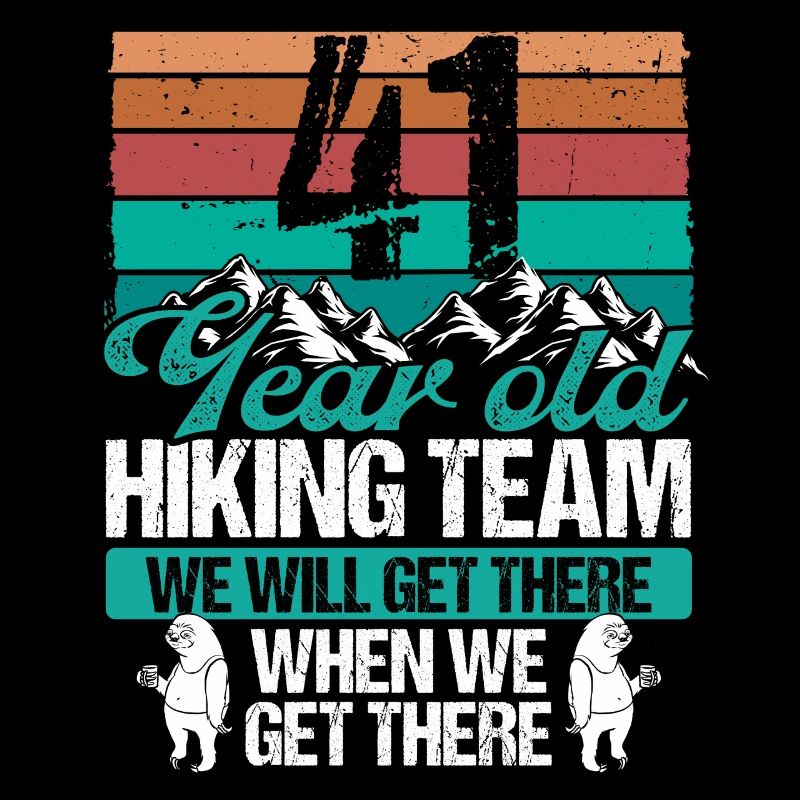 41 Birthday Sloth Hiking Mountains 41 Year Old