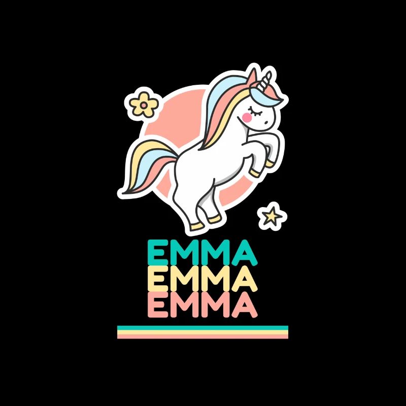 Emma Prénom Cadeau Douce Licorne