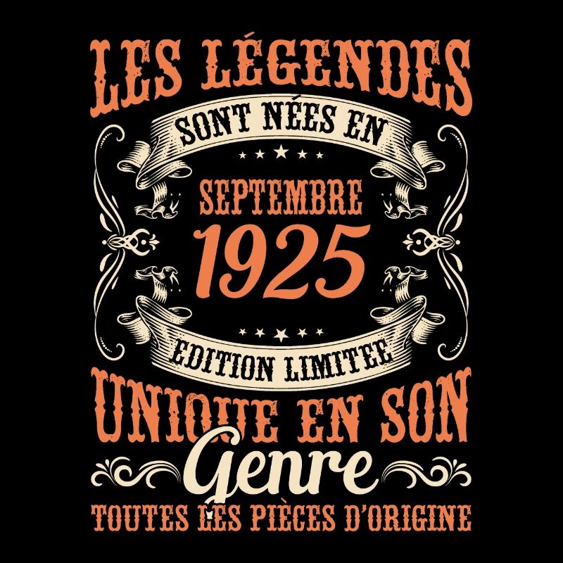 Anniversaire Vintage Idée Cadeau Septembre 1925