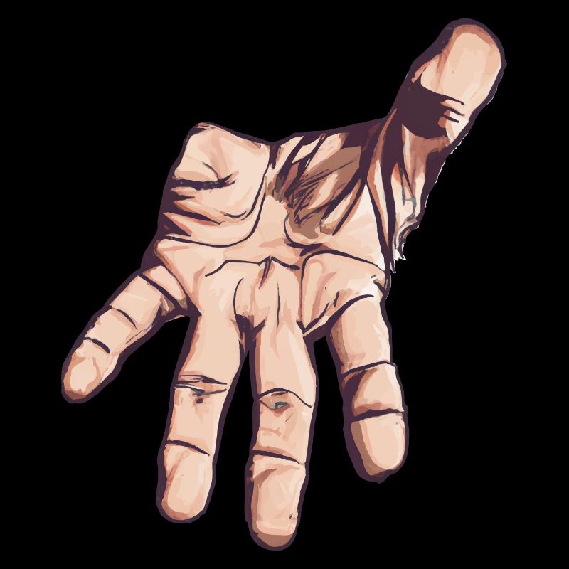 reaching hand, vector art