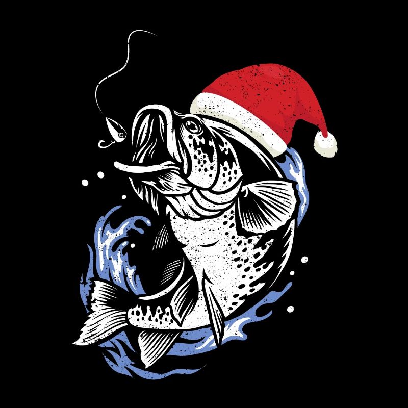 Drôle de poisson de bar de Noël de pêche laide