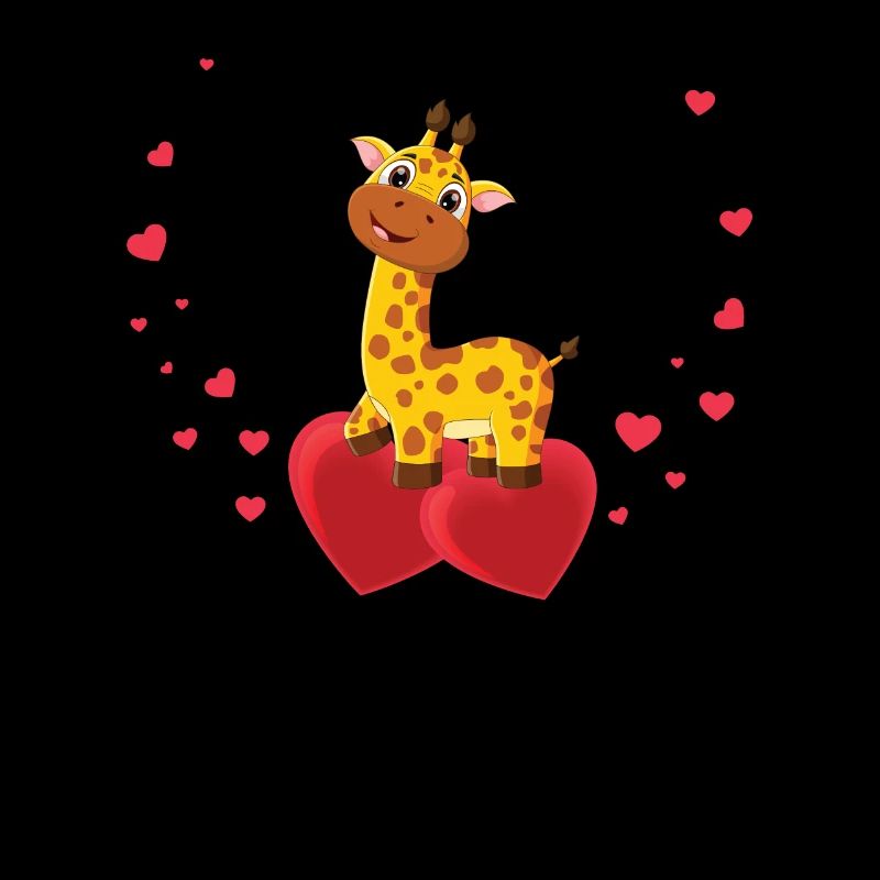 Belle girafe avec des cœurs