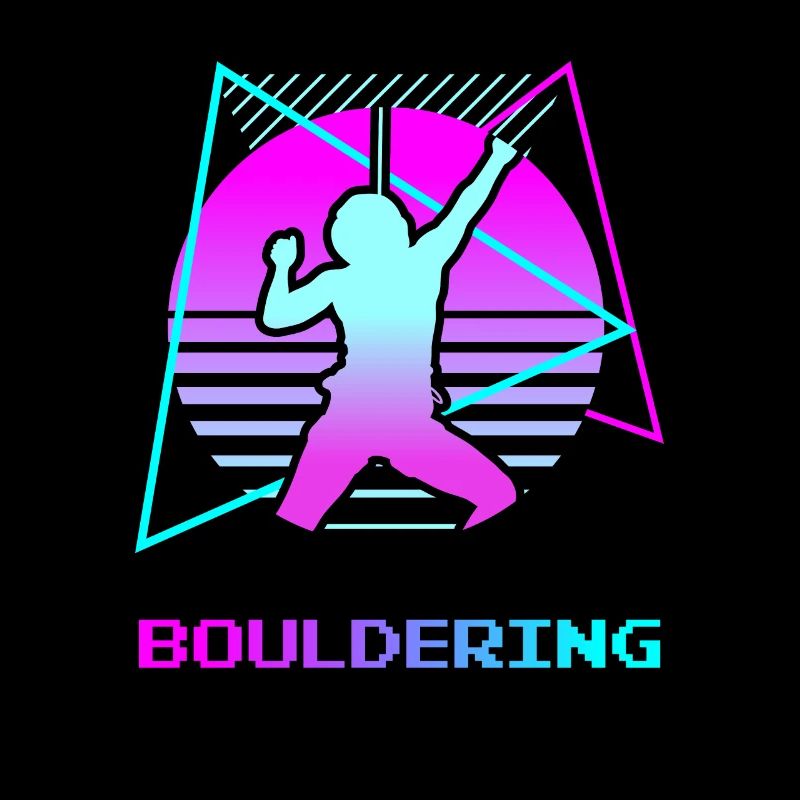 Retro Vintage Classic Bouldering Rock Climbing