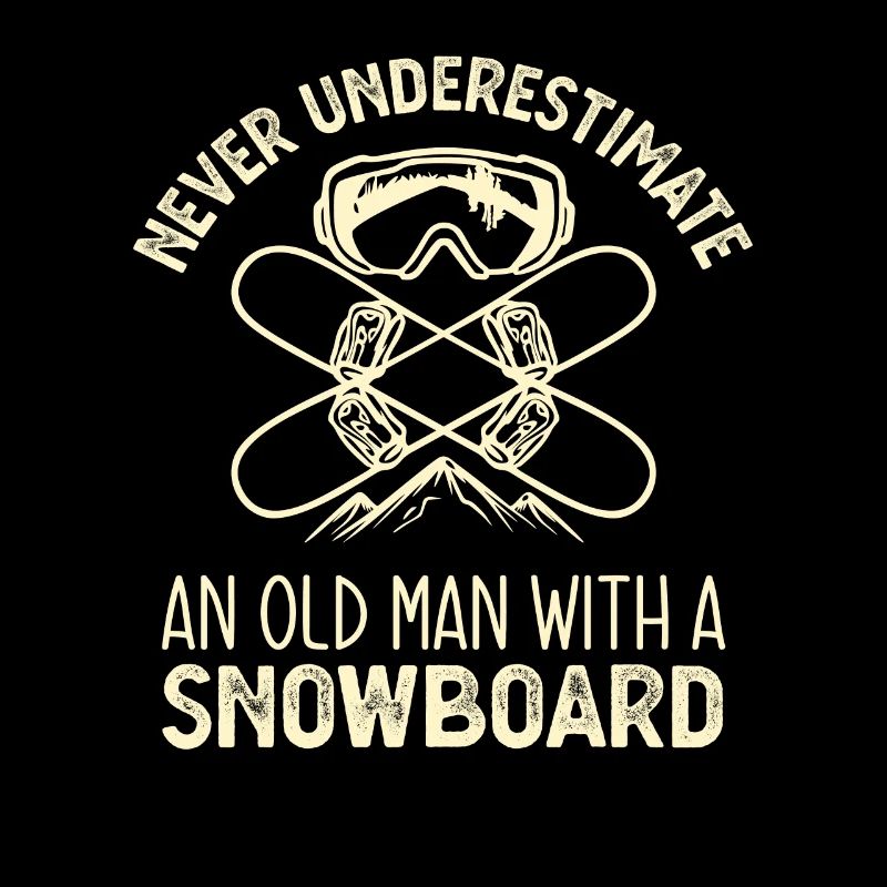 Snowboard Alter Mann Snowboarder Opa