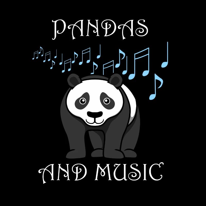 Panda Bears and Music Notes Musician Panda