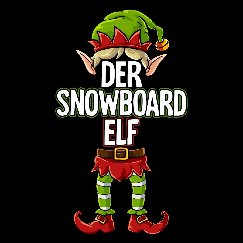 Snowboard Elf Partnerlook Weihnachten