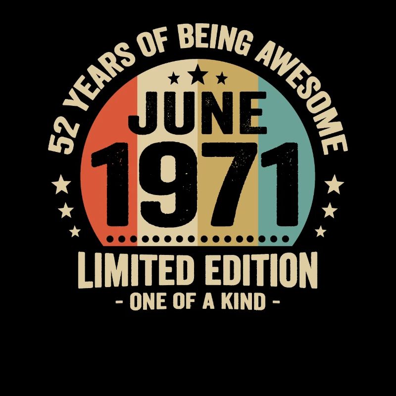 Juni 1971 52-jähriges Jubiläum Vintage-Geschenkidee