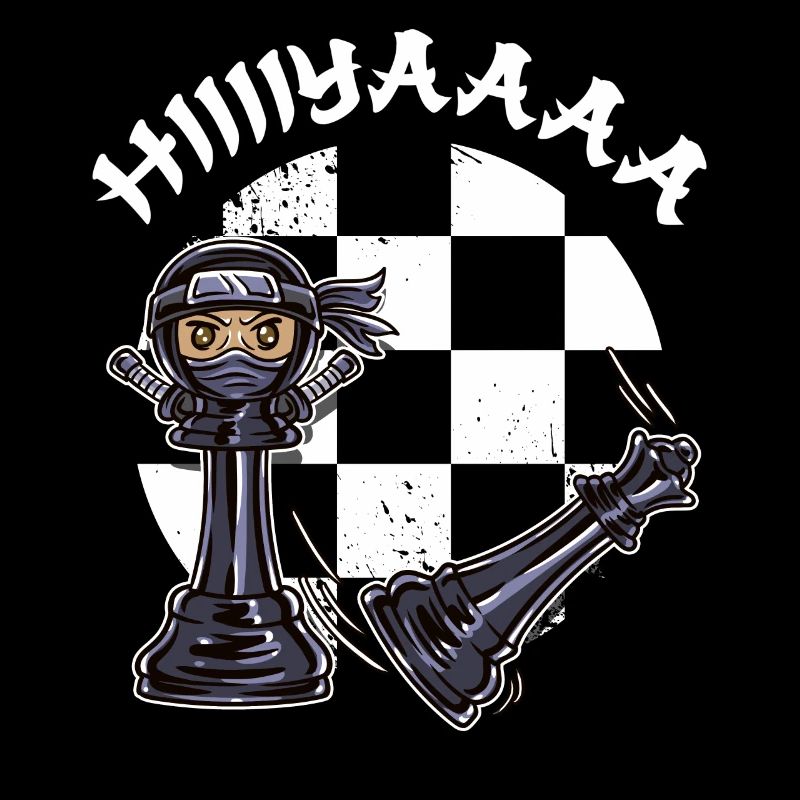 Ninja Schach Schachspieler Schachbrett