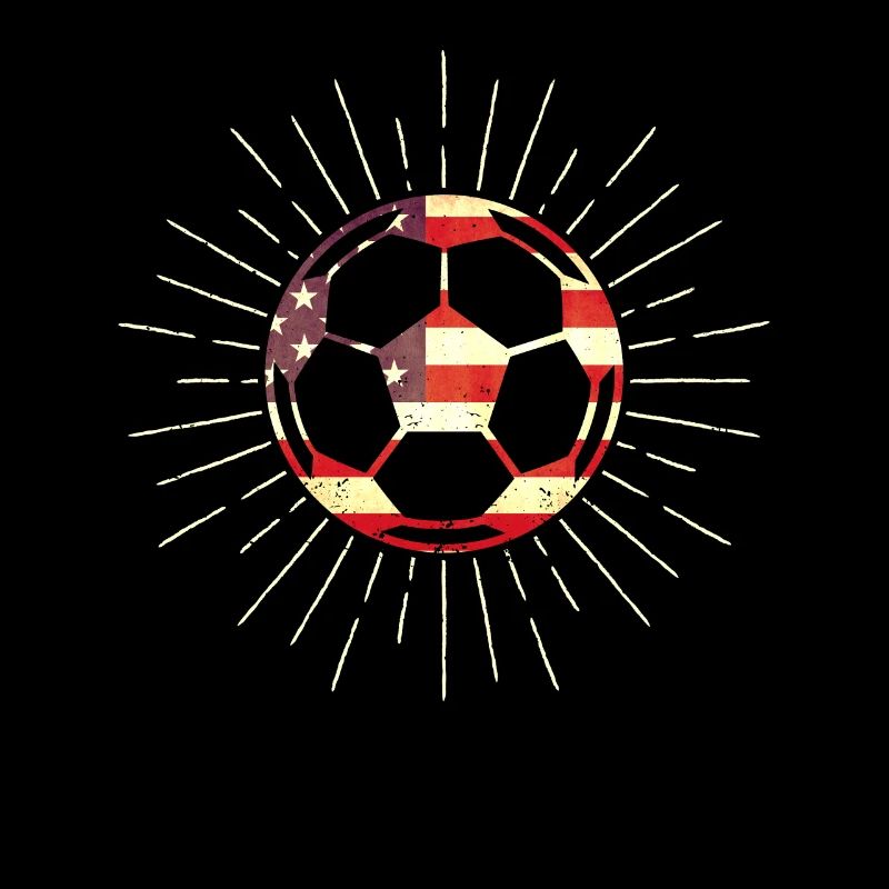 Drapeau américain sur le ballon de football