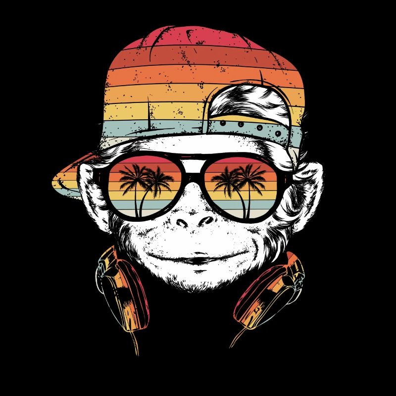 Monkey Cooler Affe DJ Kopfhörer Geschenkidee Party