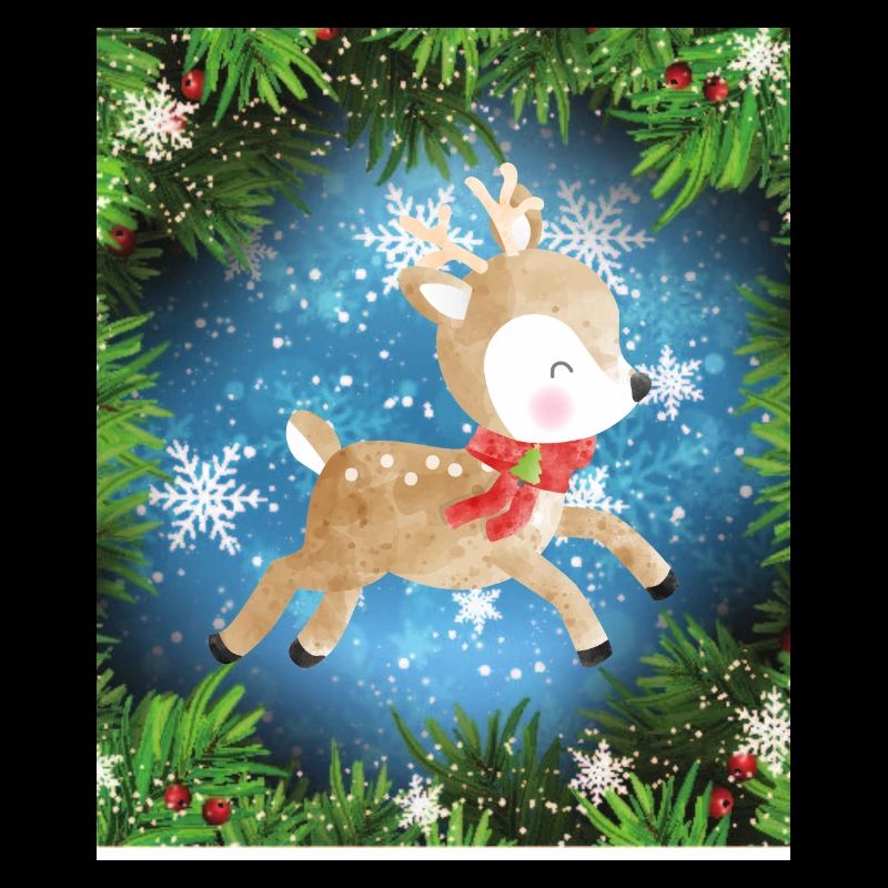 Cerf mignon à NOEL dans les étoiles