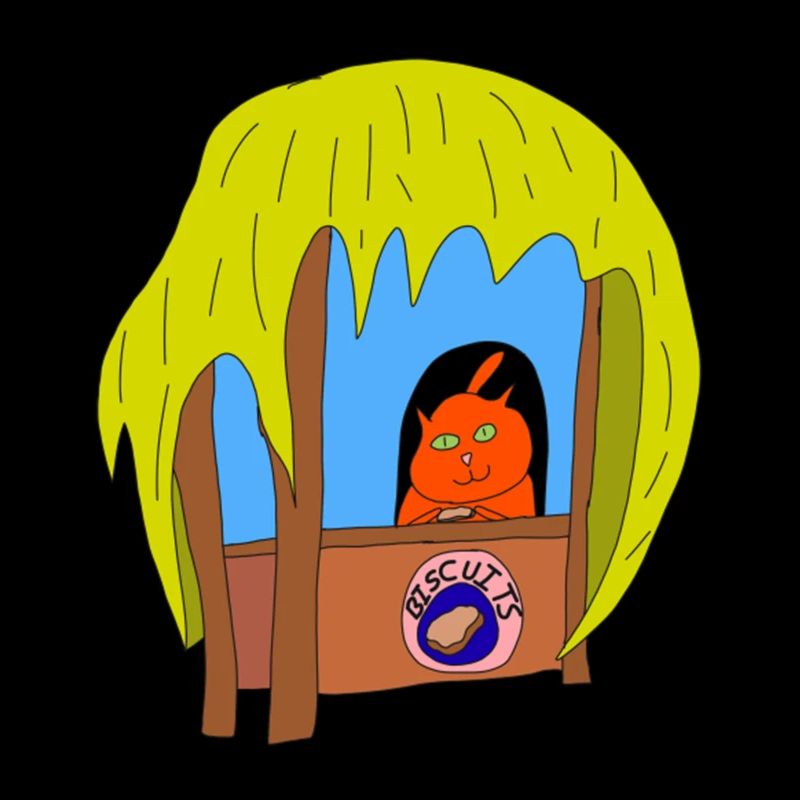 Funny Colorful Cat Making Biscuits