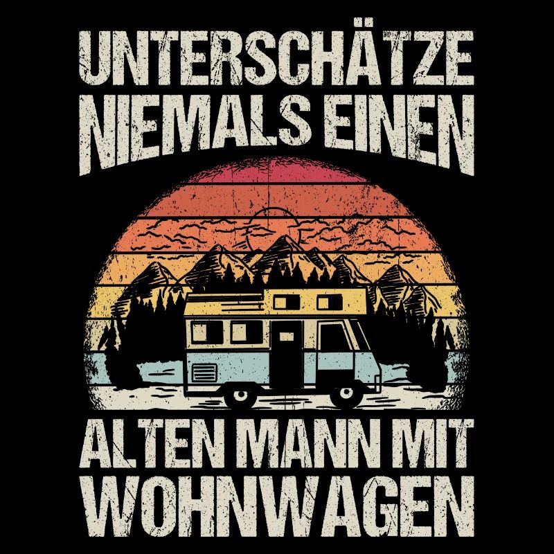 Alter Mann Wohgnwagen Camping Camper Rente Rentner
