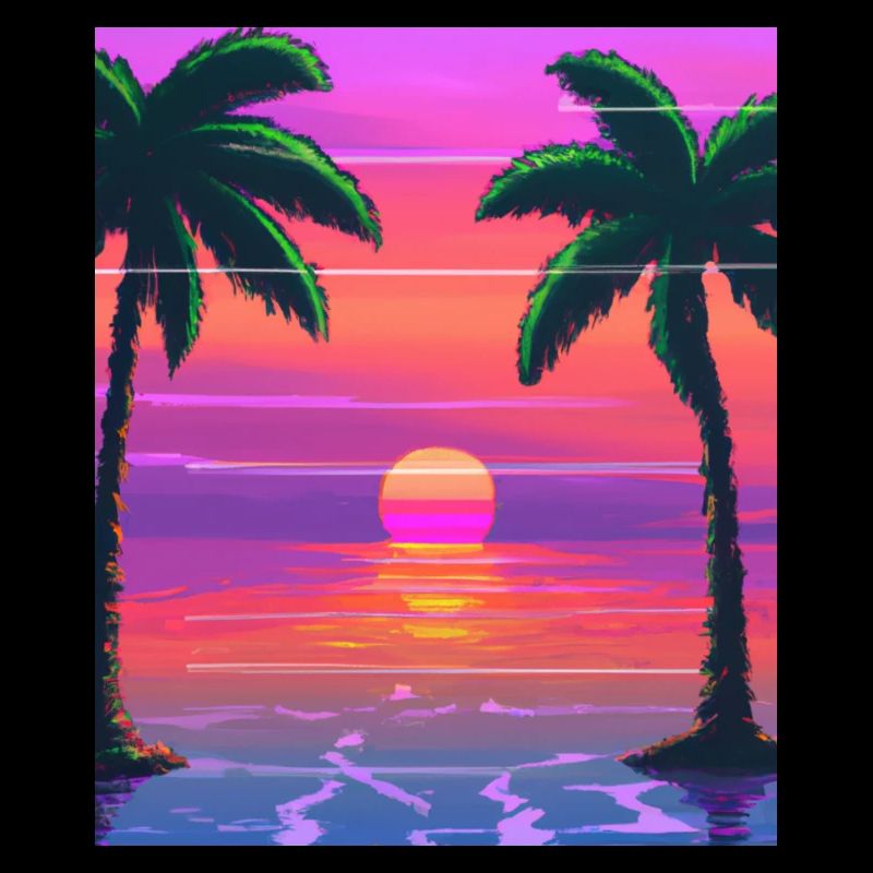 Vaporwave Sun Synthwave Sunset Palms