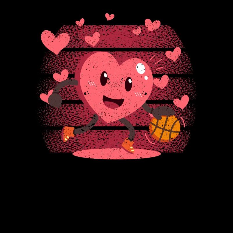 Joueur de basket-ball Heart Dunking de la Saint-Valentin
