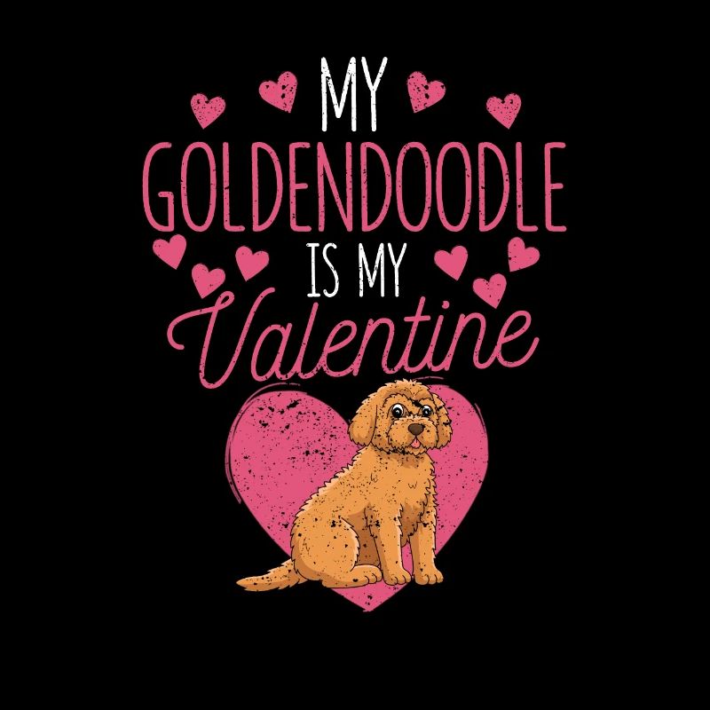 Mon Goldendoodle est mon animal de compagnie de la Saint-Valentin