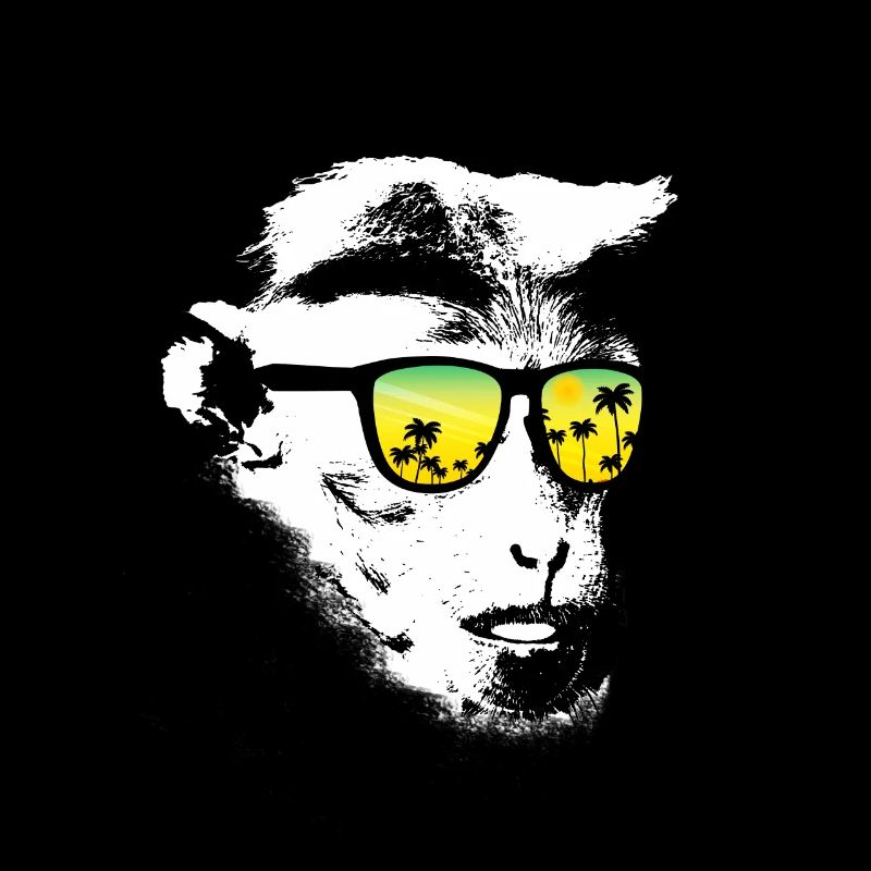 Monkey Design mit DJ Kopfhörer und Sonnenbrille Af